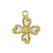 Stainless steel charms flower Gold