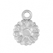 Stainless steel charms flower Silver