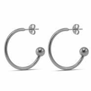 Stainless steel earrings 25mm Silver