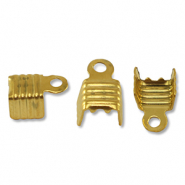 Stainless Steel findings fold over cords ends Gold