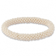 Top faceted bracelet vanilla white