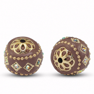 Bohemian beads Purple-gold