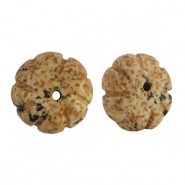 Natural stone beads Quartzite flower Brown