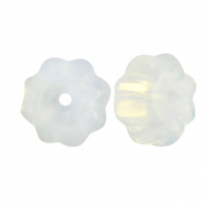 Natural stone beads agate flower Transparent Pearl-White