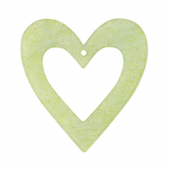 Resin pendants heart Light Green