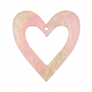 Resin pendants heart Light Pink