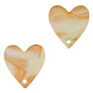 Resin pendants heart Copper Orange