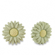 silicone beads flower Sage green