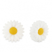 silicone beads flower White