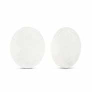 Natural stone charms Glass oval White