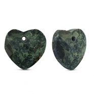 Natural stone charms Glass heart Black-Grey