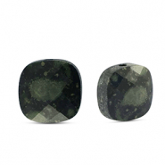 Natural stone beads Glass square Black-Grey