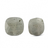 Natural stone beads Glass square Light Gray