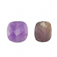 Natural stone beads Amethist square Purple-Yellow
