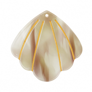 Resin pendants shell Beige