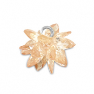 Cubic Zirconia charms flower Copper Brown