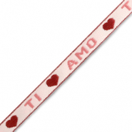 Ribbon text "ti amo" Pink-Warm Red