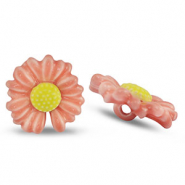 Beads Ceramic flower Pink-Yellow