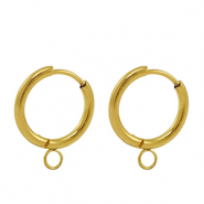 Stainless steel earrings creole 16mm Gold