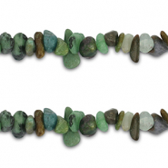 Chipstone beads Zoisite Ruby Green-Red