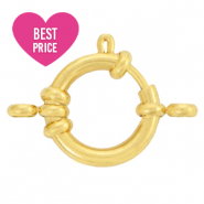 Stainless Steel findings bolt ring clasp 10mm with loops Gold