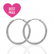 Stainless steel earrings creole 17mm Silver