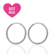 Stainless steel earrings creole 13mm Silver