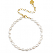 Stainless steel bracelets pearls Gold