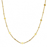 Stainless steel necklaces flower Gold