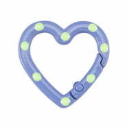 Colourful jewellery findings key chain heart Blue-Green