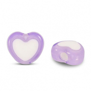 Acrylic beads heart Purple
