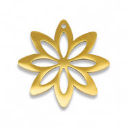 Stainless steel charms flower Gold