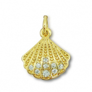 Brass TQ metal charms shell Gold