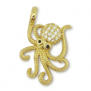 Brass TQ metal charms octopus Gold