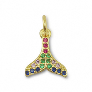 Brass TQ metal charms tail Gold-Multicolor