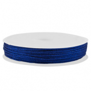Macram&eacute; bead cord braided 1mm Blue Metallic