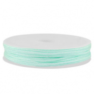 Macram&eacute; bead cord braided 1mm Light Mint Green Metallic