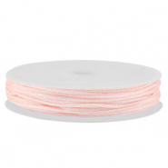 Macram&eacute; bead cord braided 1mm Light Pink Metallic