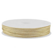 Macram&eacute; bead cord braided 1mm Light Gold Metallic