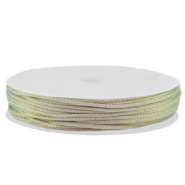 Macram&eacute; bead cord braided 1mm Silver-Pink Metallic