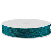 Macram&eacute; bead cord braided 0,8mm Teal Metallic