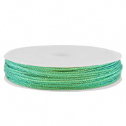 Macram&eacute; bead cord braided 0,8mm Green Metallic