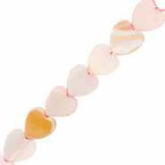 Shell beads heart Light Pink