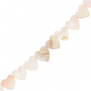 Shell beads heart Light Pink