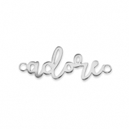 Stainless steel charms connector ''adore'' Silver