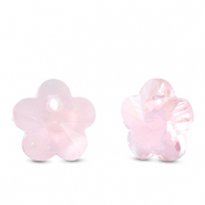 Crystal glass charms flower Light Pink