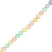 Shell beads round Pastel Multicolor
