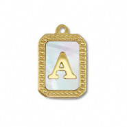 Stainless steel charm shell letter A Gold-White (natural colour)