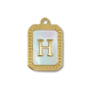 Stainless steel charm shell letter H Gold-White (natural colour)