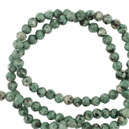Natural stone beads 3mm faceted polished Greenish Grey